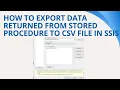 151 How to export data returned from stored procedure to CSV file