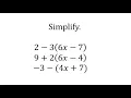 Simplify Algebraic Expressions a-b cx-d