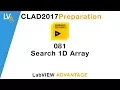 LabVIEW CLAD 081 Search 1D Array