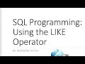 SQL How to use the LIKE operator