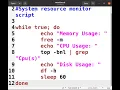 Bash script system monitoring information like CPU usage memory usage and disk space