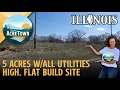 Illinois Land for Sale 2 08 acres All Utilities Paved Road High Flat Build Site No HOA