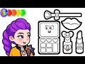 How to Coloring Makeup Tools for Rumi from KPop Demon Hunters - Huntrix Drawing Rumi Zoey Mira