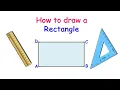How to draw a rectangle Using ruler and set square Step by Step - Easy steps