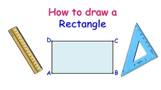 How to draw a rectangle Using ruler and set square Step by Step - Easy steps