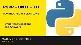 PSPP-UNIT3-Important questions and answers-Score High Marks