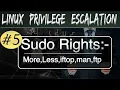 Linux Privilege Escalation Sudo Rights with Iftop More less ftp man