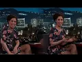 Sarah Silverman shows nice legs in a short dress and black fishnet pantyhose - late night talk show