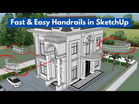 Create Balcony Railings Quickly With This AMAZING Technique | Sketchup | handrails | Nice Tower — SketchUp outdoor design tutorial preview