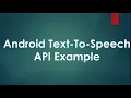 Android Text To Speech Example