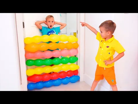 Download MP3 Vlad and Nikita kids play with balloons