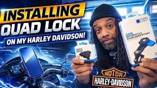 Installing Quad Lock Phone Mount and Vibration Dampener on my Harley Davidson