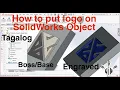 SolidWorks Tutorial Tagalog - How to engraved LOGO in Solidworks Object