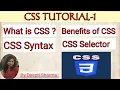 What is CSS Benefits of CSS CSS Syntax CSS Selector CSS Tutorial-1 Computer Applications