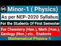 Minor-1 Physics For B Sc 1st Semester Chem Hon Math Hon Students 3 -