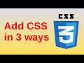 3 ways to add CSS to HTML - Basic CSS3 Fast