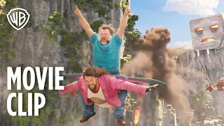 a minecraft movie elytra wingsuits flying escape movie clip warner bros entertainment