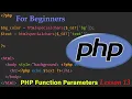 Php Function Parameters l Lesson 13