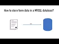 How to store HTML form data in a MYSQL database