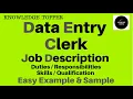 Data Entry Clerk Job Description Data Entry Clerk Resume Data Entry Clerk Roles and Duties