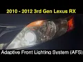 Lexus Adaptive Front Lighting System AFS in action - 2012 RX350