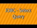 JDBC Select Query