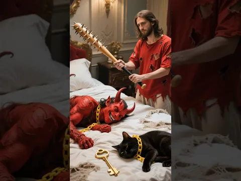 Poor Jesus and the dog mocked by the Devil and the unexpected ending #cat #dog #jesus #devil