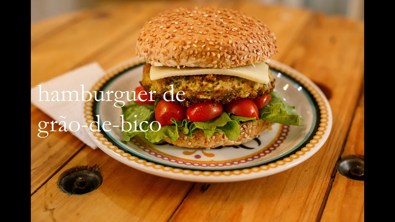 HAMBÚRGUER de GRÃO DE BICO - Fácil, saudável e delicioso! #vegano. 
