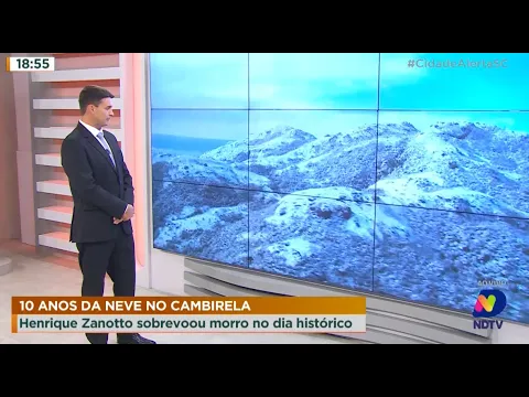 Dez anos da neve no Cambirela: Henrique Zanotto sobrevoou morro no dia histórico