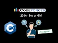 Codeforces 236A - Boy or Girl Detailed C Solution TheCoDeveloper