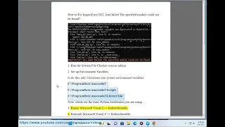 Fix ImportError DLL load failed The specified module could not be found