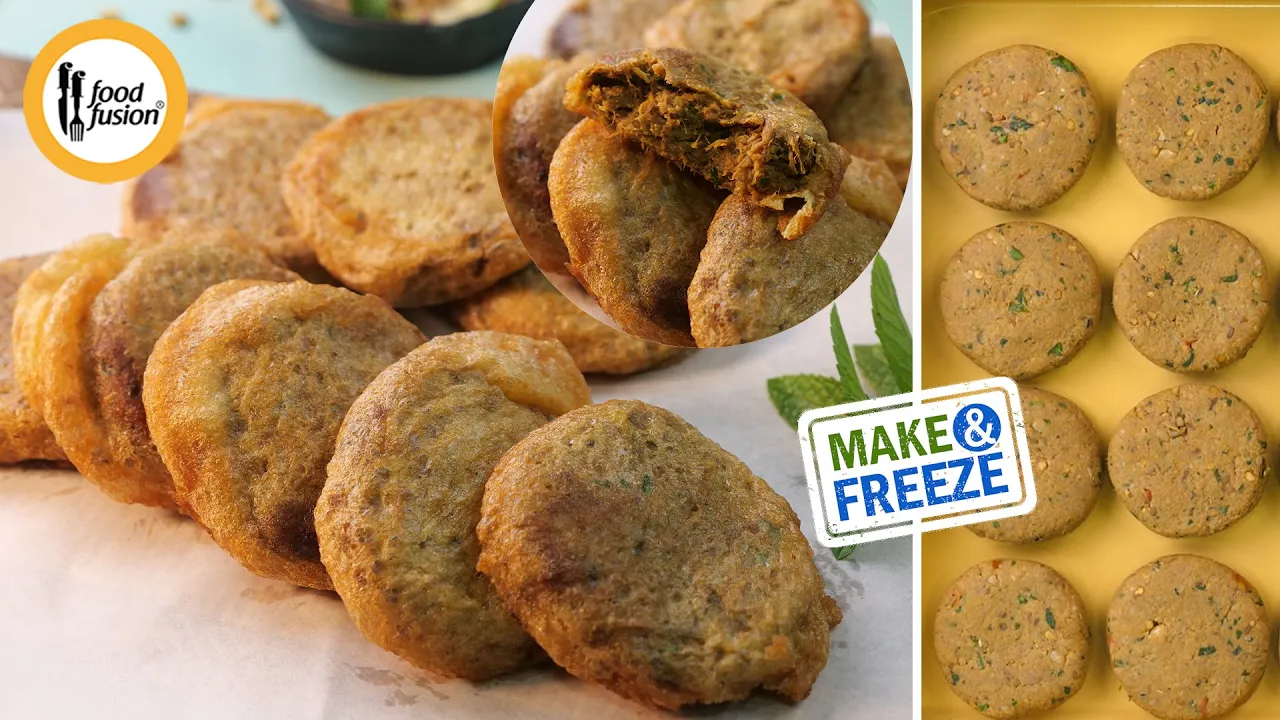 Bakery Style Reshaydar Shami Kabab without Chopper - Make & Freeze Recipe by Food Fusion