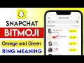 Snapchat Green and Orange circle above Bitmoji meaning
