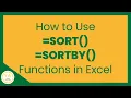 How to Use SORT and SORTBY in Excel Step-by-Step Tutorial