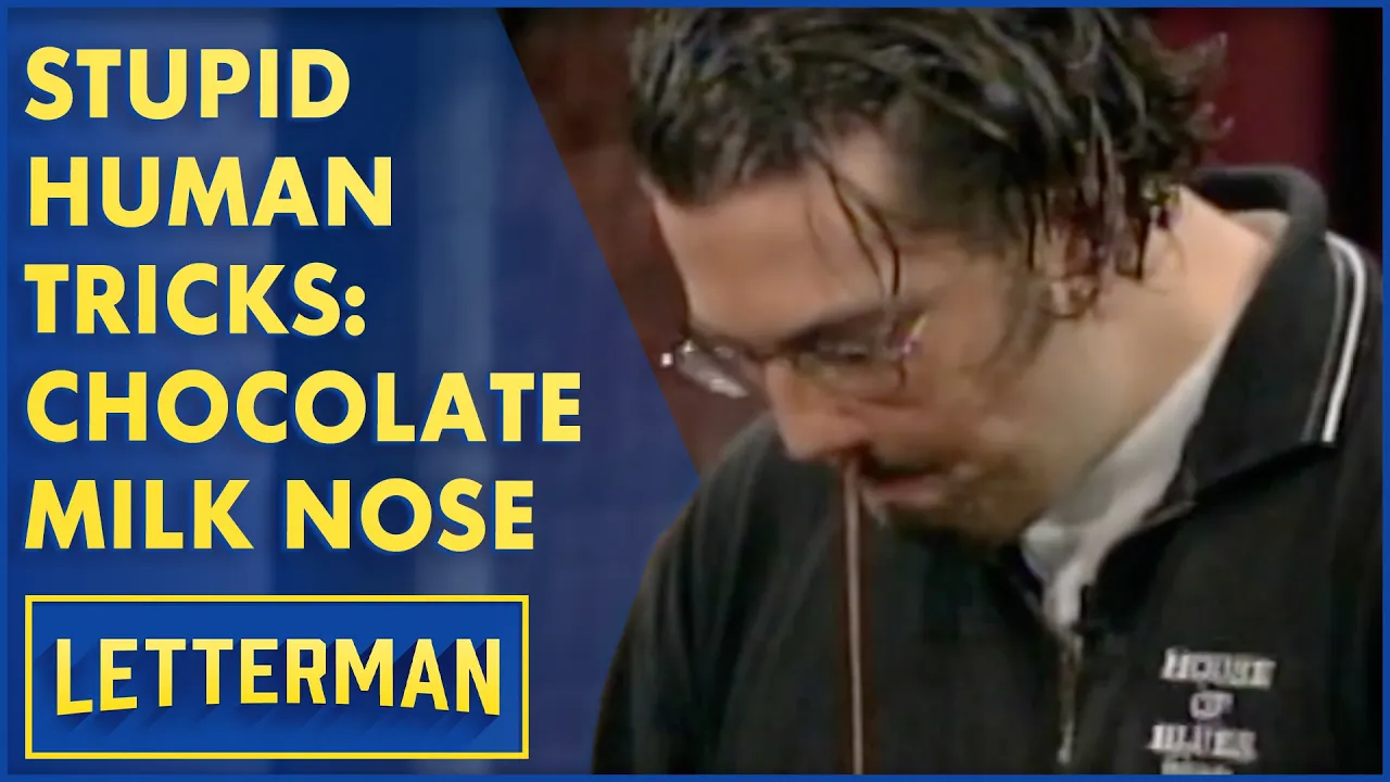 Stupid Human Tricks: This Guy Nose Chocolate Milk | Letterman