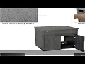 eclife 24 Bathroom Vanity Sink Combo Wall Mounted Concrete Grey Cabinet Vanity Set White Ceramic V