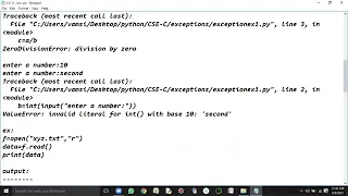 EXCEPTIONS IN PYTHON - 2 By Mr G Vamshi Krishna MRCET