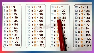 Table of 9, 10, 11 and 12  | Table of 9 | Table of 10 | Table of 11 | 12 Ka Table | @rsgauri