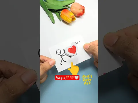 DIY paper magic card ❤️⁠🤍 @ArasEasyArt #diy #magic #viral #shorts