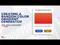Creating a Random Color Gradient Generator HTML CSS Javascript