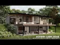 Hillside Modern Cabin Home with a Walkout Basement 2 350 sq ft