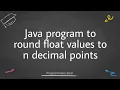 Java Program to Round a Number to n Decimal Places