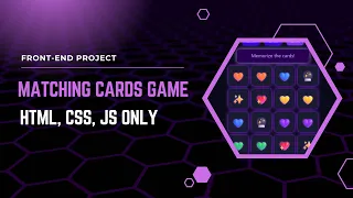 Matching Cards Game with HTML CSS JavaScript Memory Game Demo