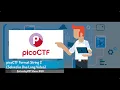 SaturdayMP Show 66 picoCTF Format String 2 Solved in One Long
