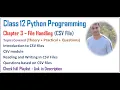 File Handling - CSV Files Class 12 Computer Science with Python 25