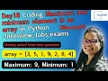 Day18 Coding Maximum and minimum element in an array Target45Telugu