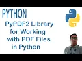 Python PyPDF2 Retrieve text from PDFs PyPDF2 Library for Working with PDF Files in Python
