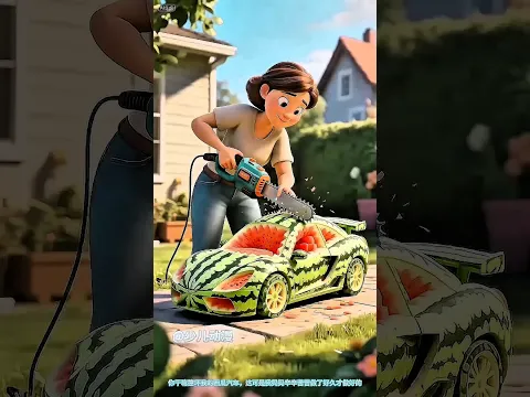 🍉🚗 سيارة رجو المصنوعة من البطيخ! ماذا حدث لها؟ 😱#shorts