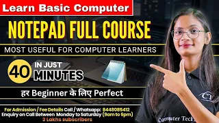 Full Course Notepad in One Shot Notepad Tutorial for beginners Computer Tech Academy