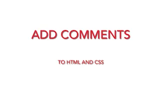 HTML CSS How to Add Comments